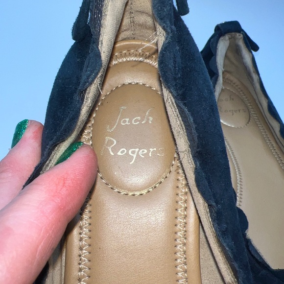Jack Rogers Blue Suede Slip On Ballet Flats Shoes; 6M - Picture 6 of 8